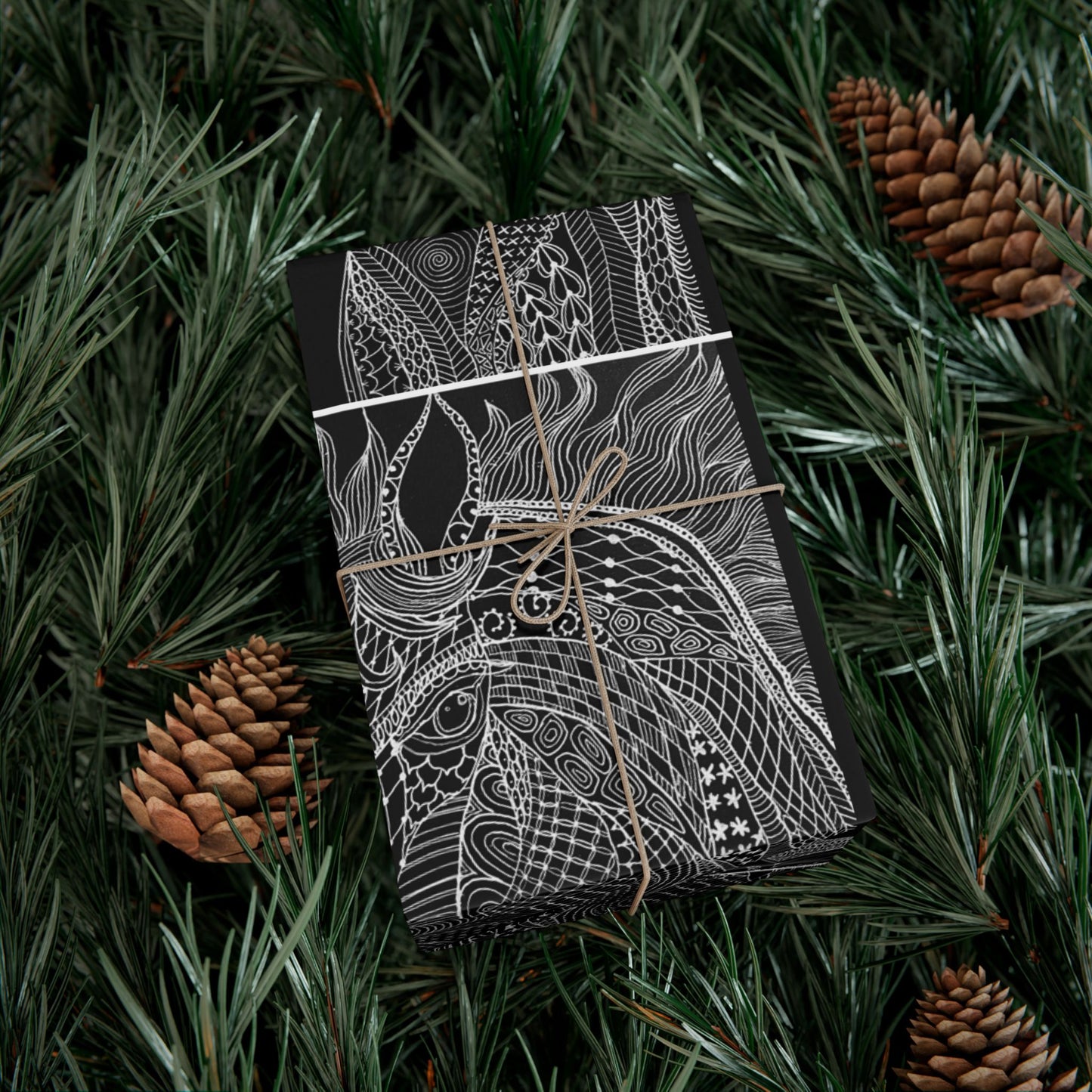 Horse Gift Wrap Paper – Elegant Floral Wrapping Sheets for Weddings, Birthdays & Holidays