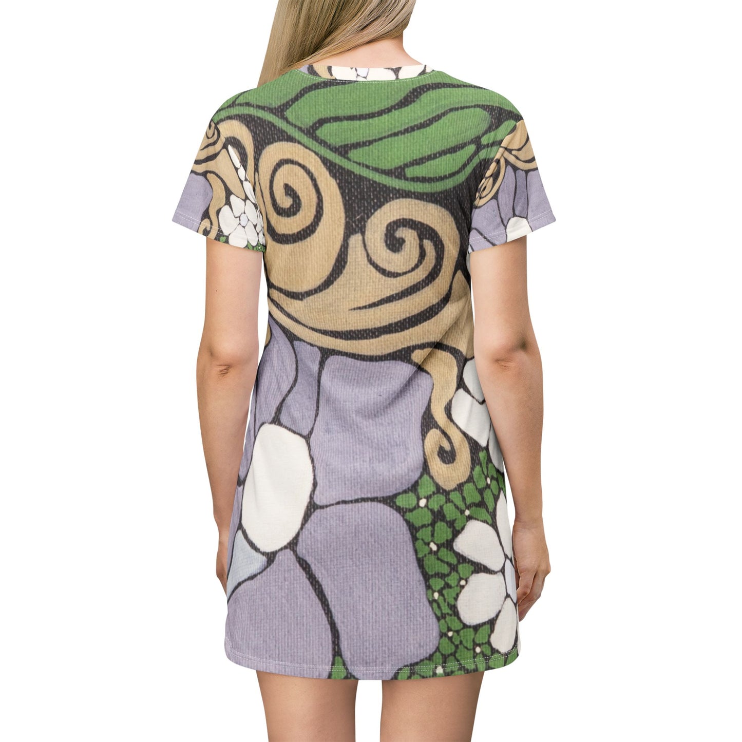 Whim & Tendril Art Nouveau All-Over Print T‑Shirt Dress