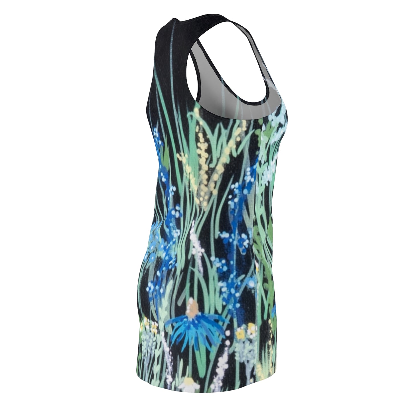 Floral Meadow Racerback Dress – Blue Wildflower Print AOP