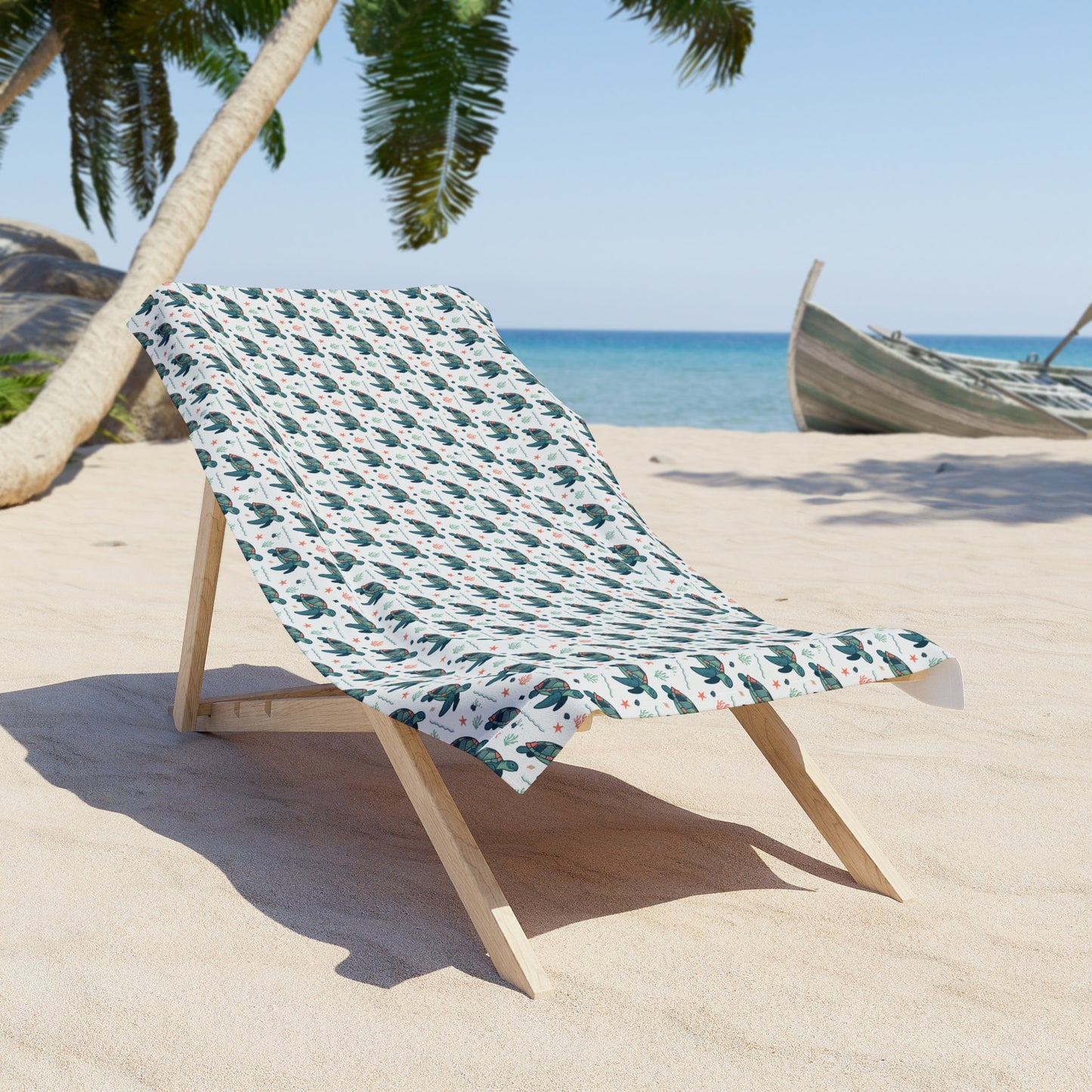 Dolphin Wave Beach Towel — Nautical Patterned Summer Towel