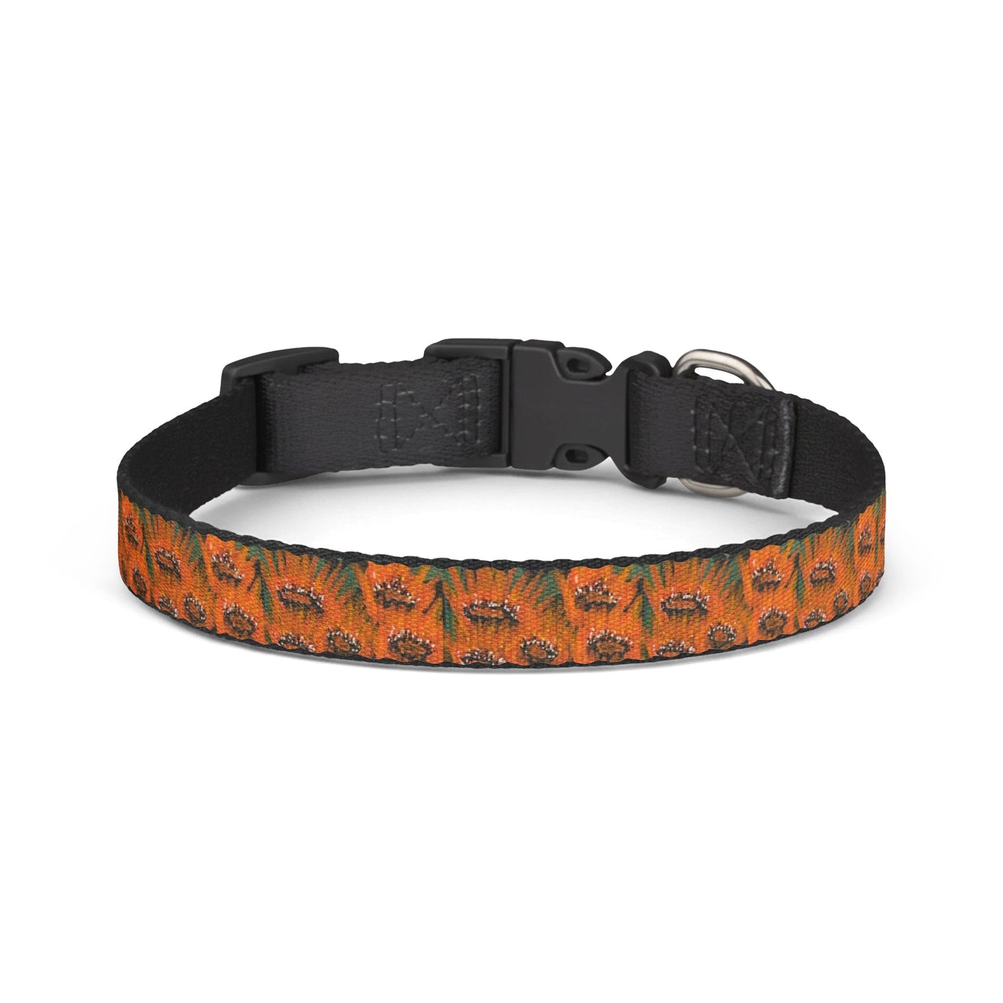 Orange wildflower Clip-On Pet Collar — Adjustable Stylish Dog Collar