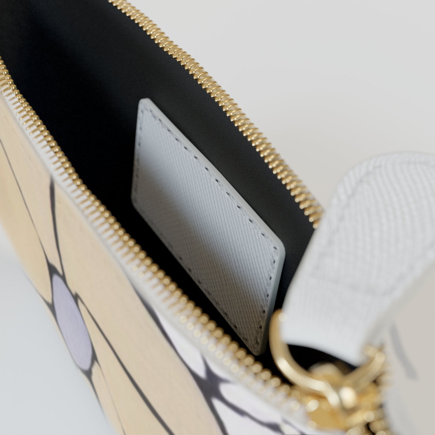 Floral Mini Clutch Bag — © Art Haven & Co Beige Blossom Zip Pouch