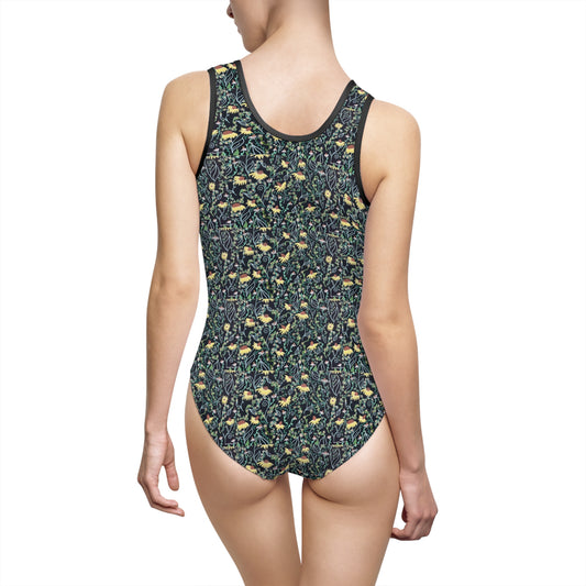 Daisy Floral One-Piece Swimsuit — Women's Floral Tank Swimwear