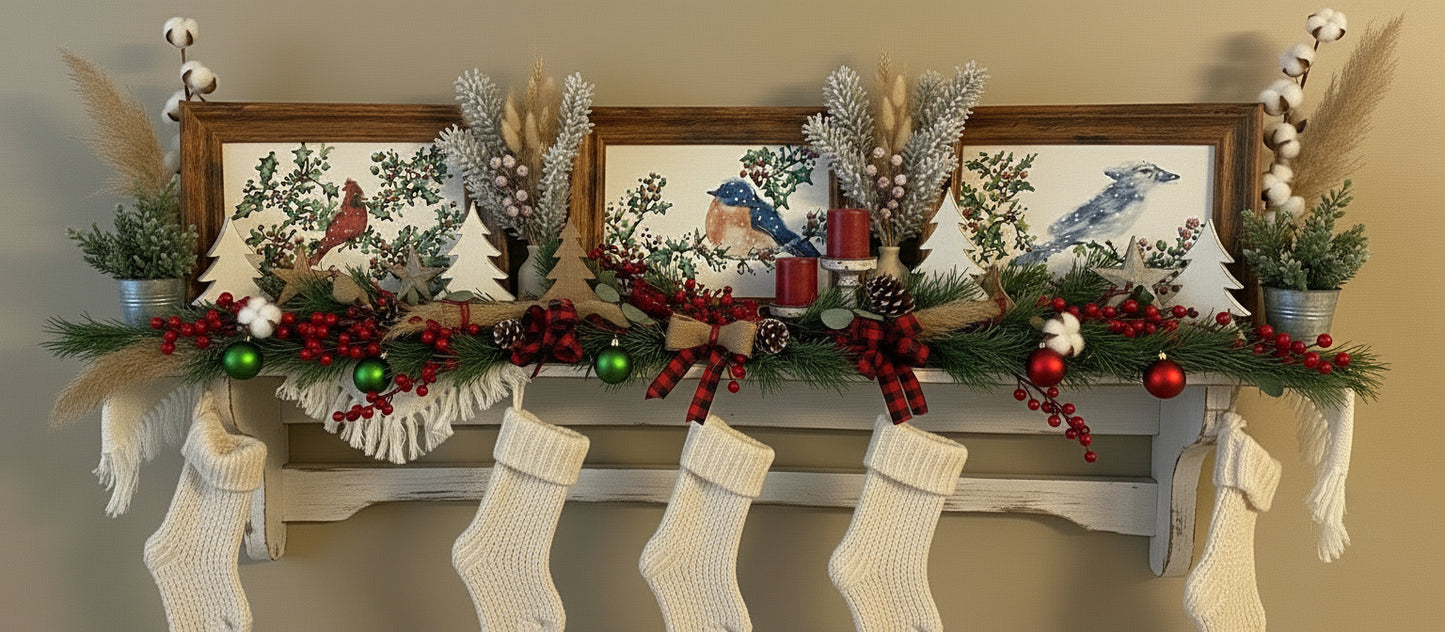 Birds of Winter/set of 3