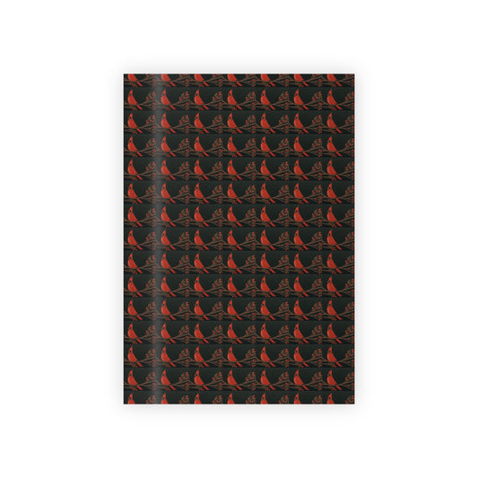Cardinal on Branch Gift Wrap Roll — Holiday Christmas Wrapping Paper