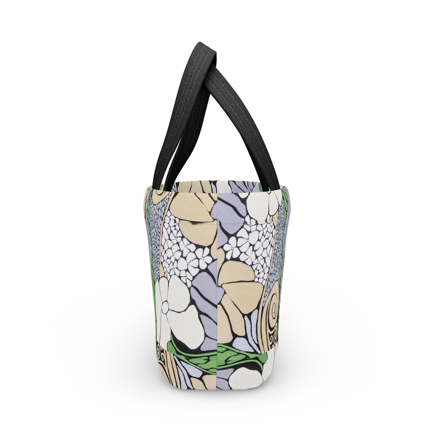 Floral Art Nouveau Lunch Bag — Vintage Botanical Pattern Insulated Tote
