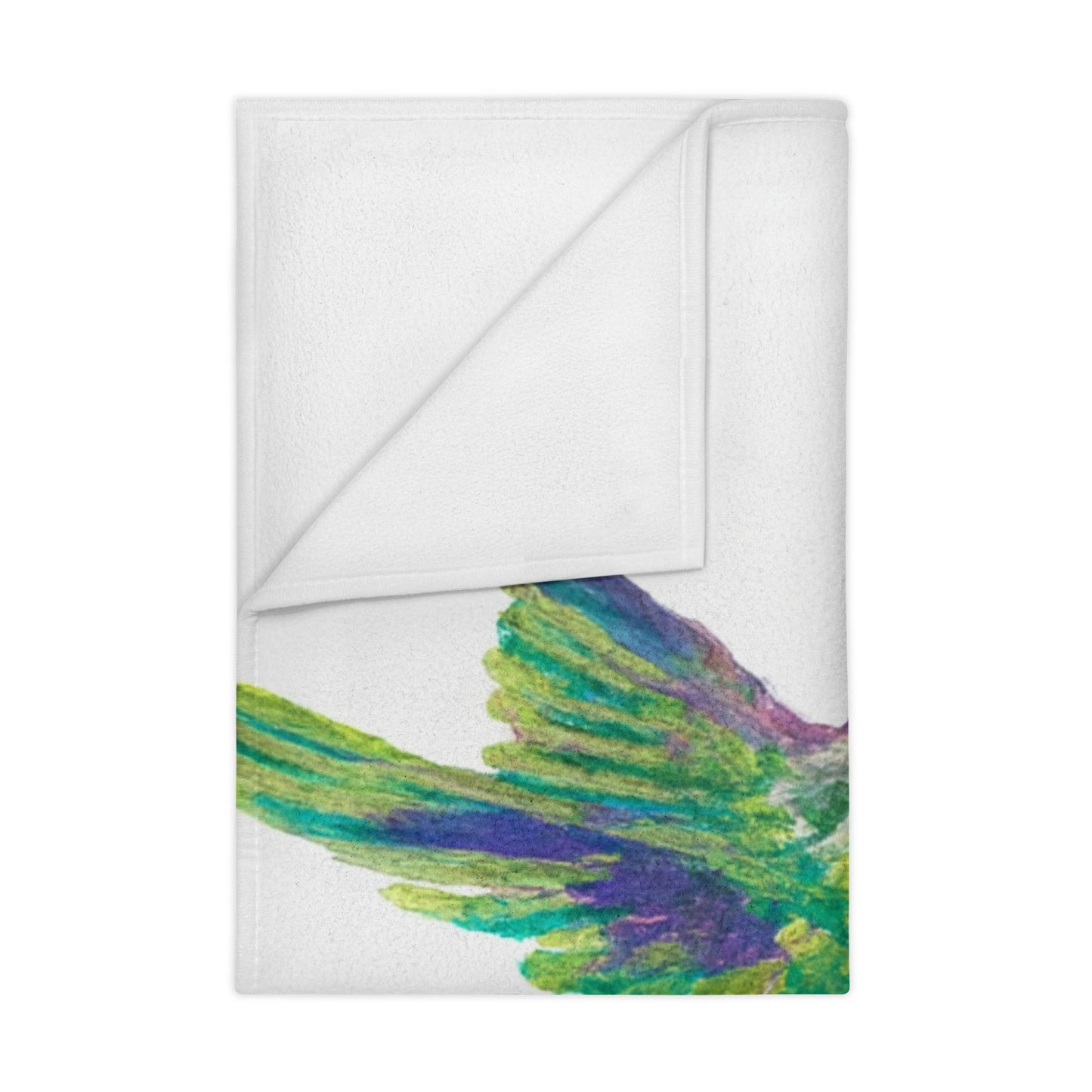 Toddler Blanket - "Tiny But Mighty" Hummingbird & Sunflower Baby Throw, Soft Nursery Blanket Gift