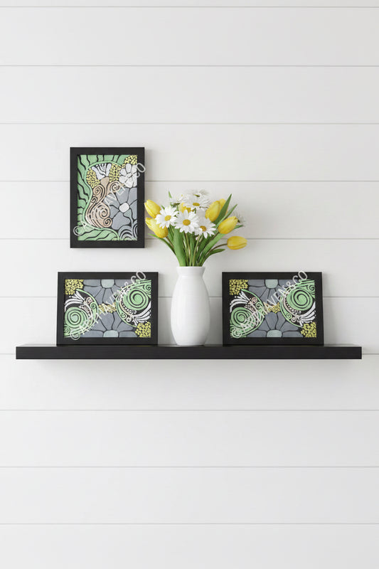 Vinea
5×7 Original Acrylic on Black Canvas Board — Framed in Black