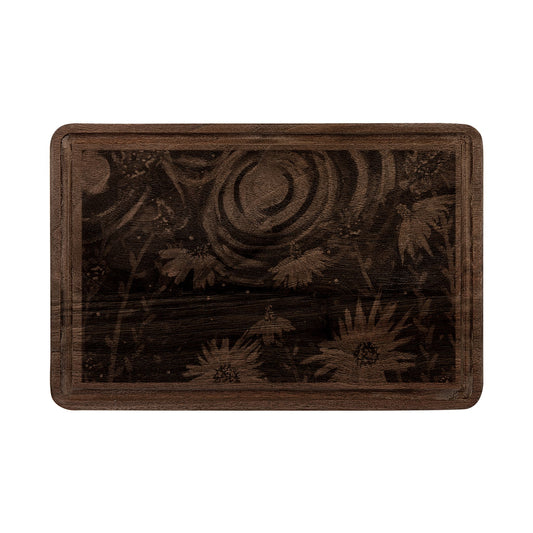 Engraved Sunflower Night Wooden Cutting Board