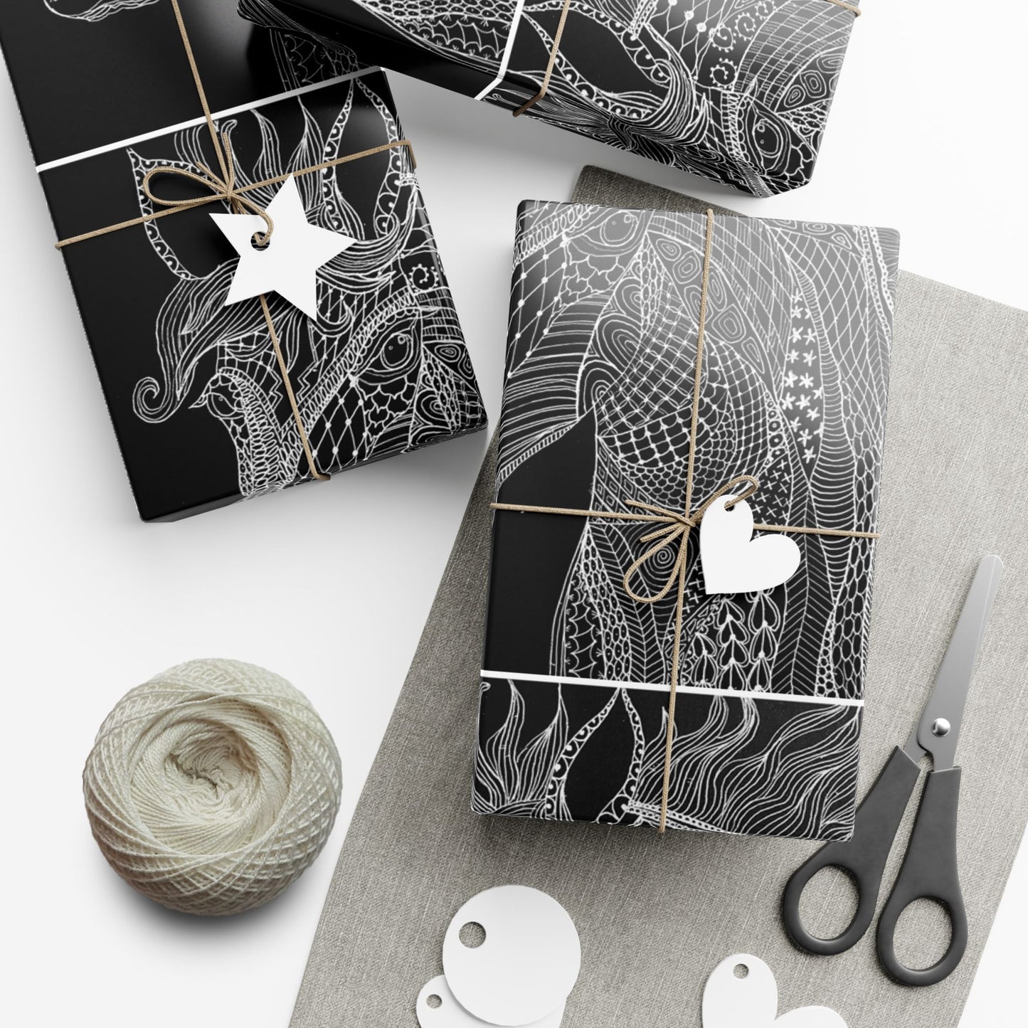 Horse Gift Wrap Paper – Elegant Floral Wrapping Sheets for Weddings, Birthdays & Holidays