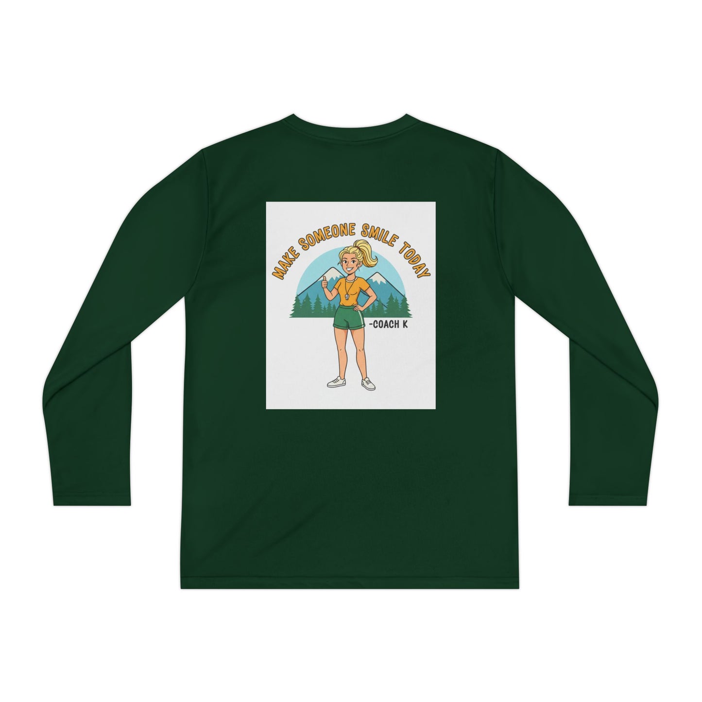 Youth Long Sleeve Tee — 'Run Mountain Climb Train' Graphic Athletic Shirt