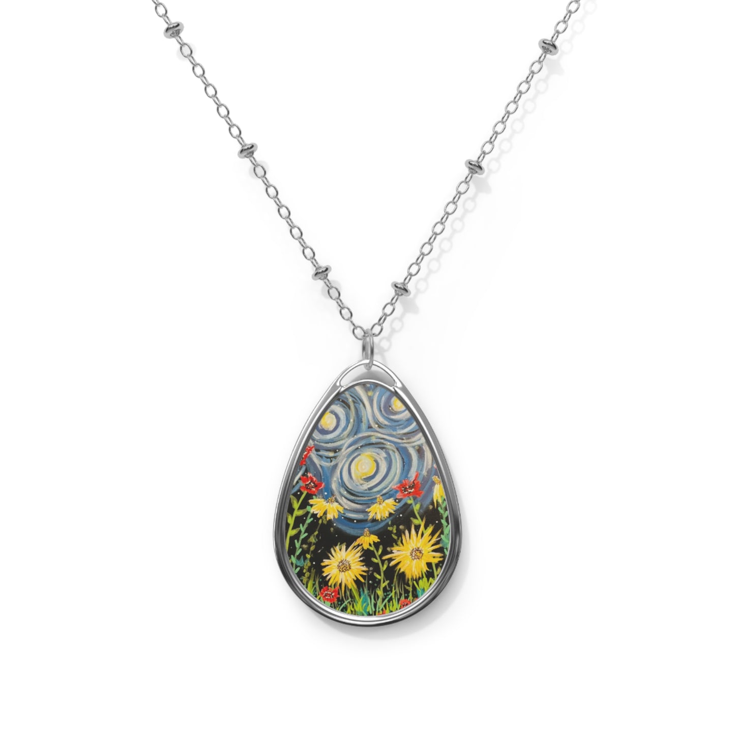 Starry night Oval Necklace