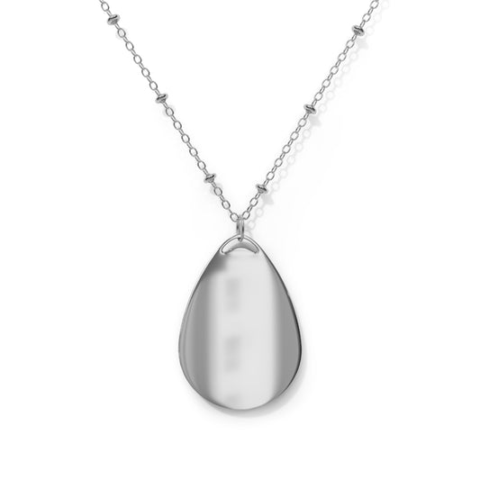 Oval Necklace - "Held By His Plans" Floral Inspirational Teardrop Pendant
