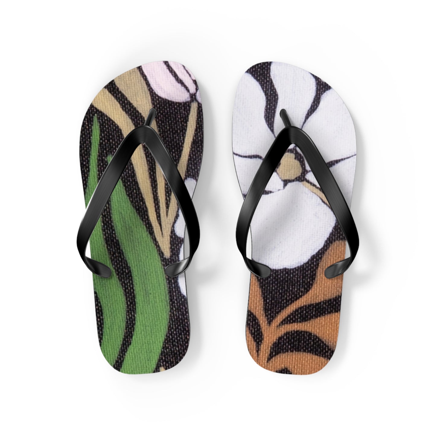 Garden moment Flip Flops – Retro Botanical Beach Sandals