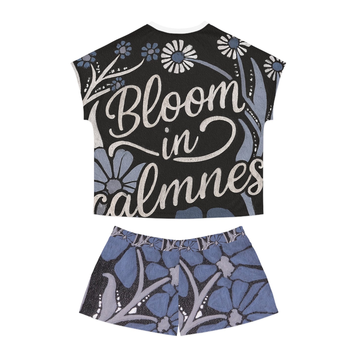 Bloom in Calmness Women's Pajama Set - Floral Short Sleepwear