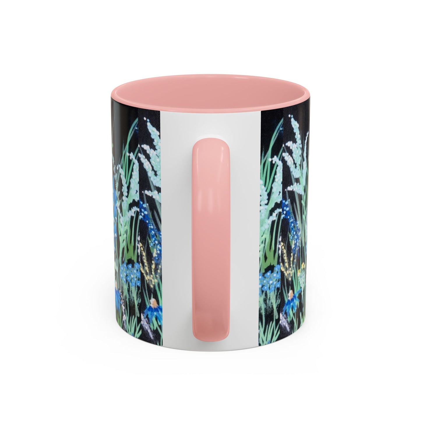 Blue hour bloom Floral Meadow Accent Coffee Mug — Blue Wildflower Garden Design (11/15oz)