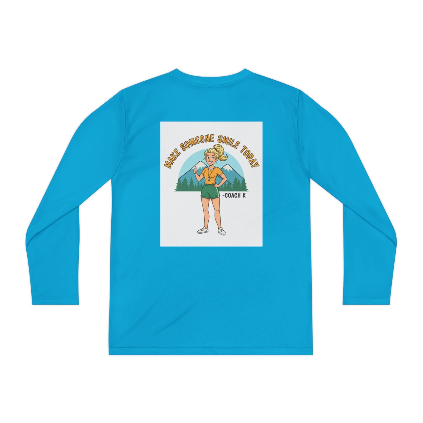 Youth Long Sleeve Tee — 'Run Mountain Climb Train' Graphic Athletic Shirt