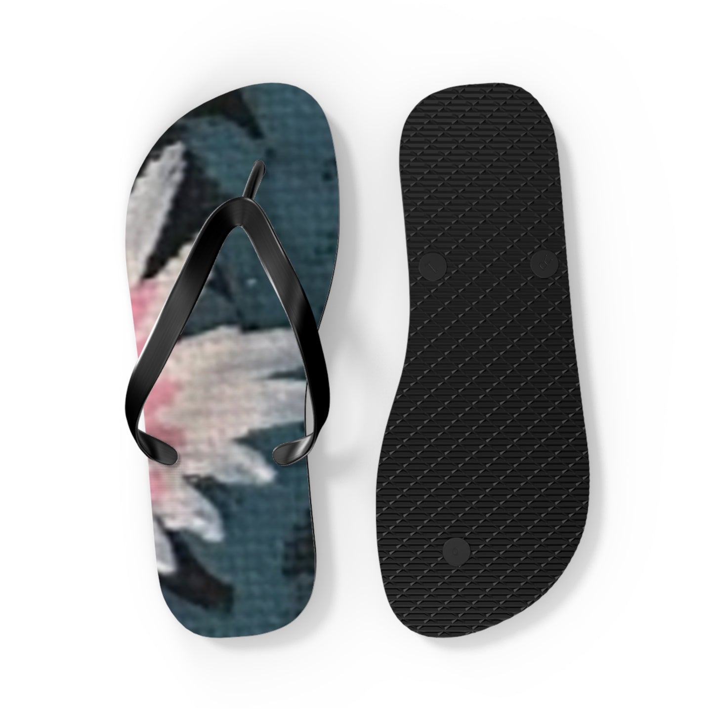 Wild Garden Reverie Beach Flip Flops — Pink Daisy Printed Summer Sandals