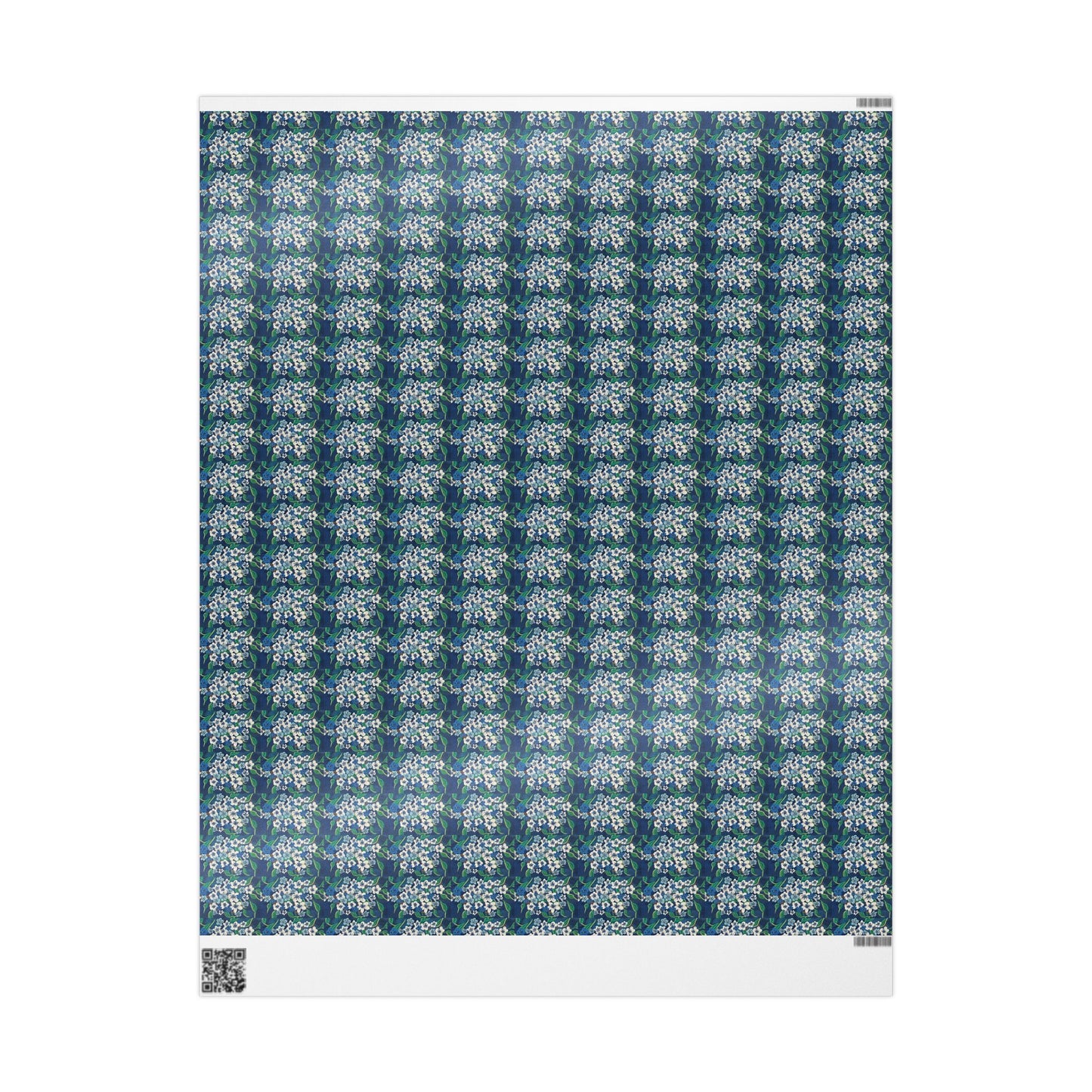 Floral Blue Wrapping Paper Roll — Vintage Forget-Me-Not Pattern