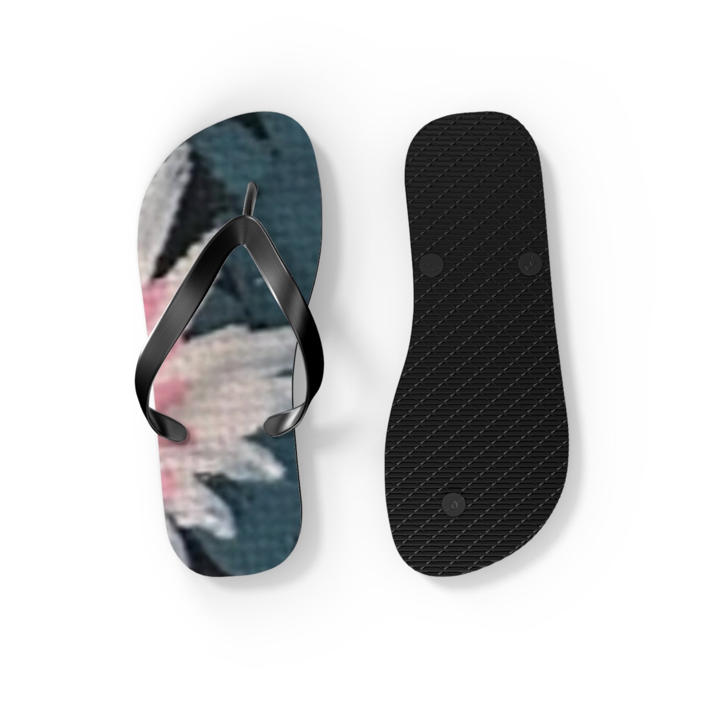 Wild Garden Reverie Beach Flip Flops — Pink Daisy Printed Summer Sandals