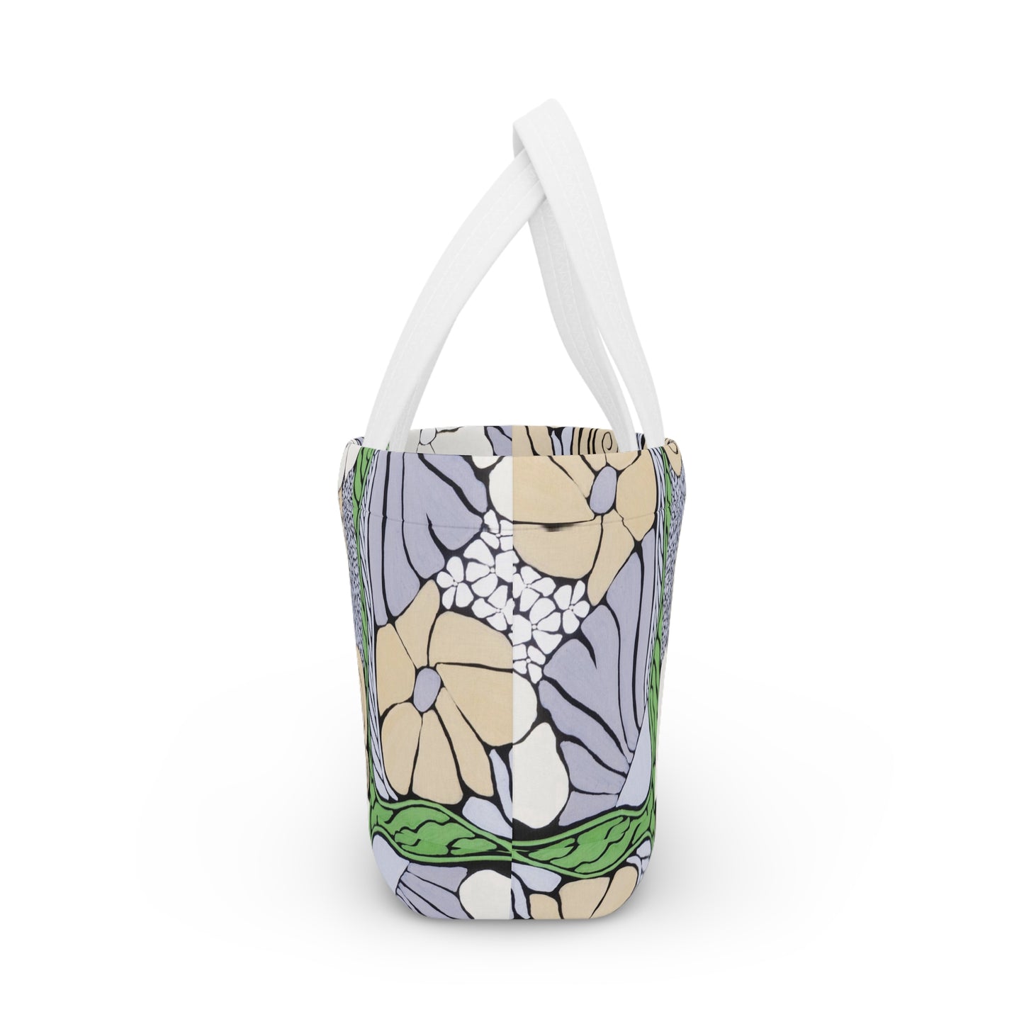 Floral Art Nouveau Lunch Bag — Vintage Botanical Pattern Insulated Tote