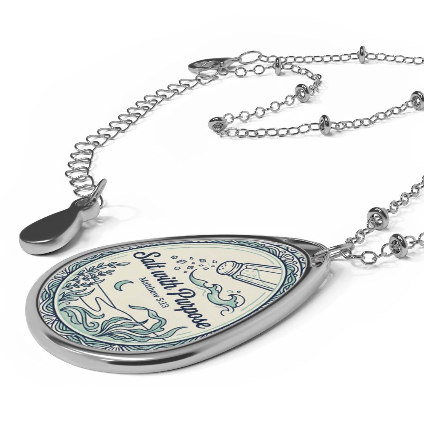Salt With Purpose Oval Necklace — Inspirational Scripture Pendant (Matthew 5:13)