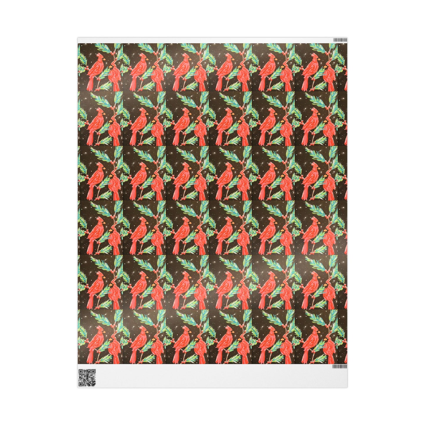 Holiday Poinsettia Wrapping Paper — Dark Botanical Gift Wrap