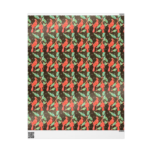 Holiday Poinsettia Wrapping Paper — Dark Botanical Gift Wrap