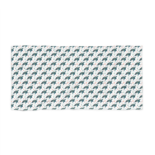 Dolphin Wave Beach Towel — Nautical Patterned Summer Towel