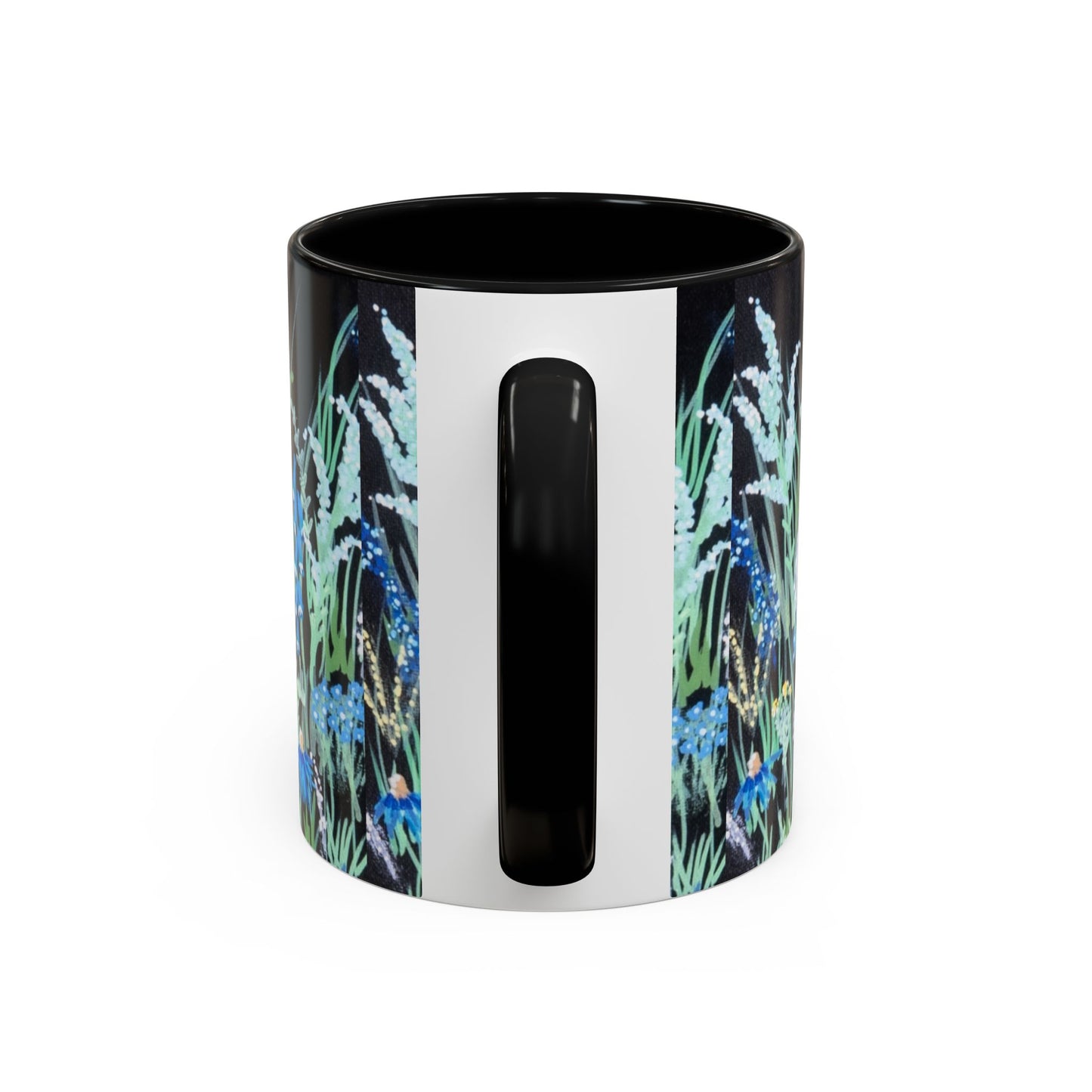 Blue hour bloom Floral Meadow Accent Coffee Mug — Blue Wildflower Garden Design (11/15oz)