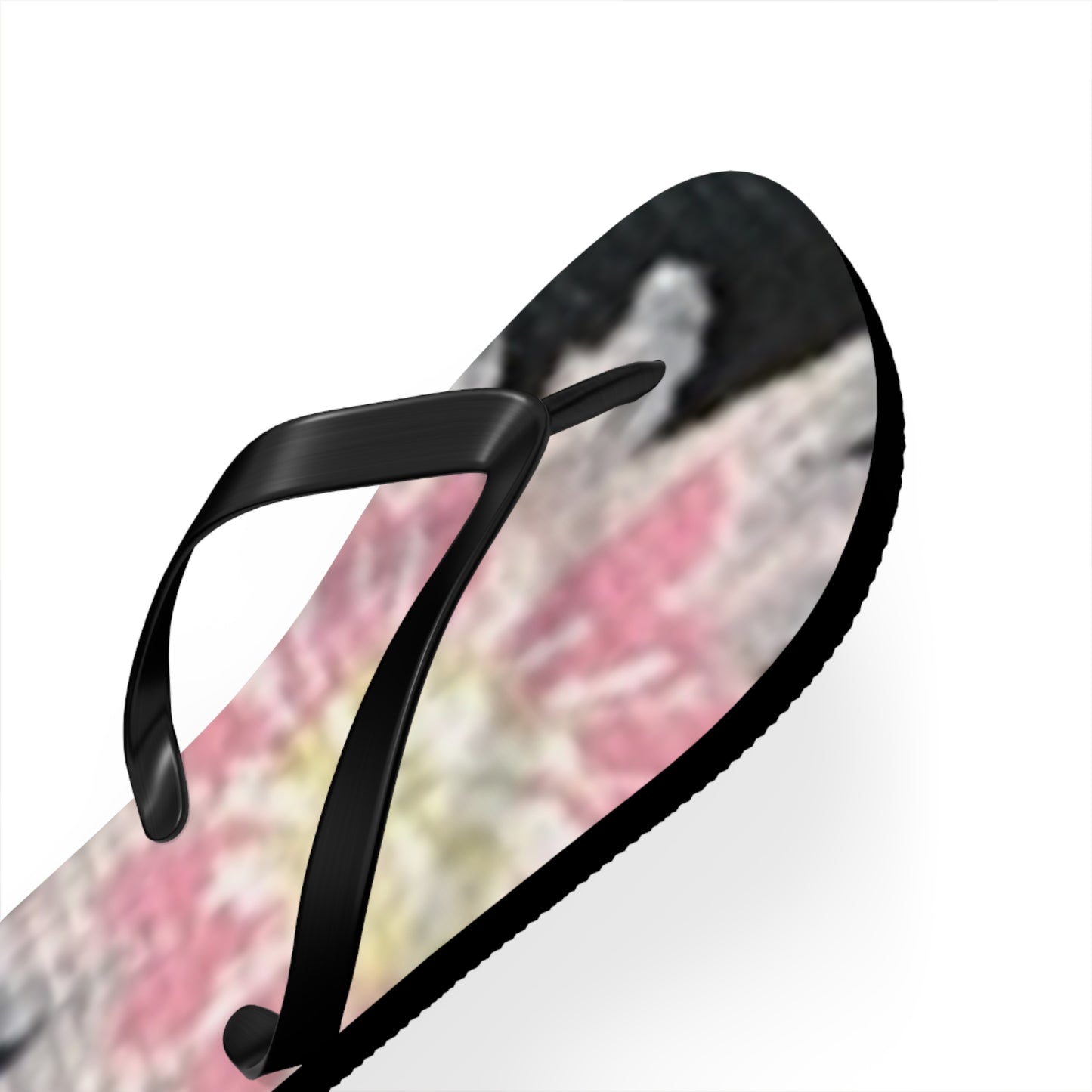 Wild Garden Reverie Beach Flip Flops — Pink Daisy Printed Summer Sandals