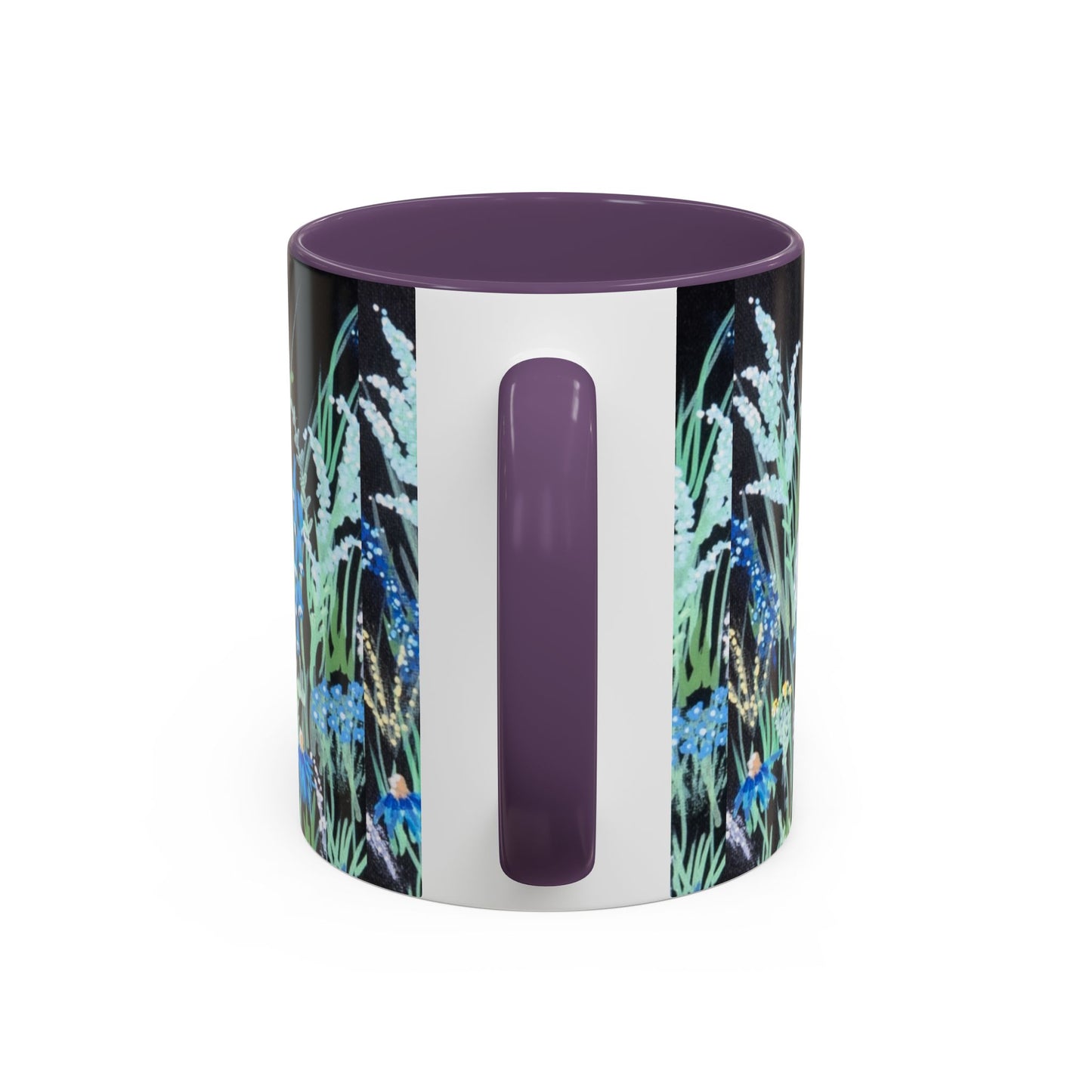 Blue hour bloom Floral Meadow Accent Coffee Mug — Blue Wildflower Garden Design (11/15oz)