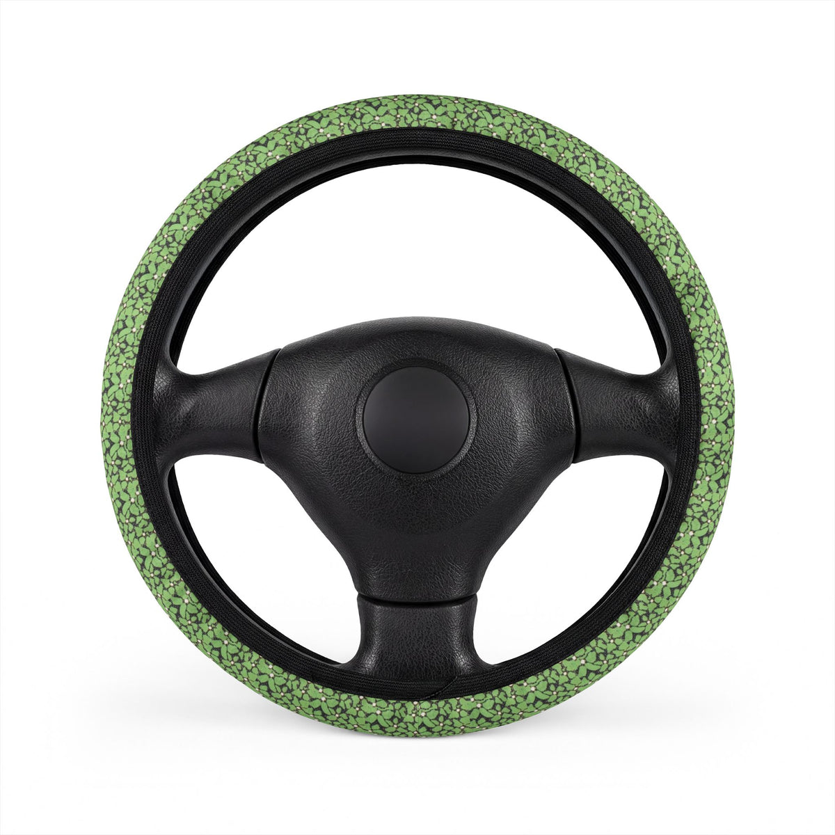 Green Camo Steering Wheel Cover – Breathable Anti-Slip Car Accessory