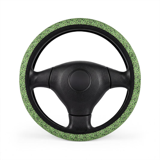 Green Camo Steering Wheel Cover – Breathable Anti-Slip Car Accessory