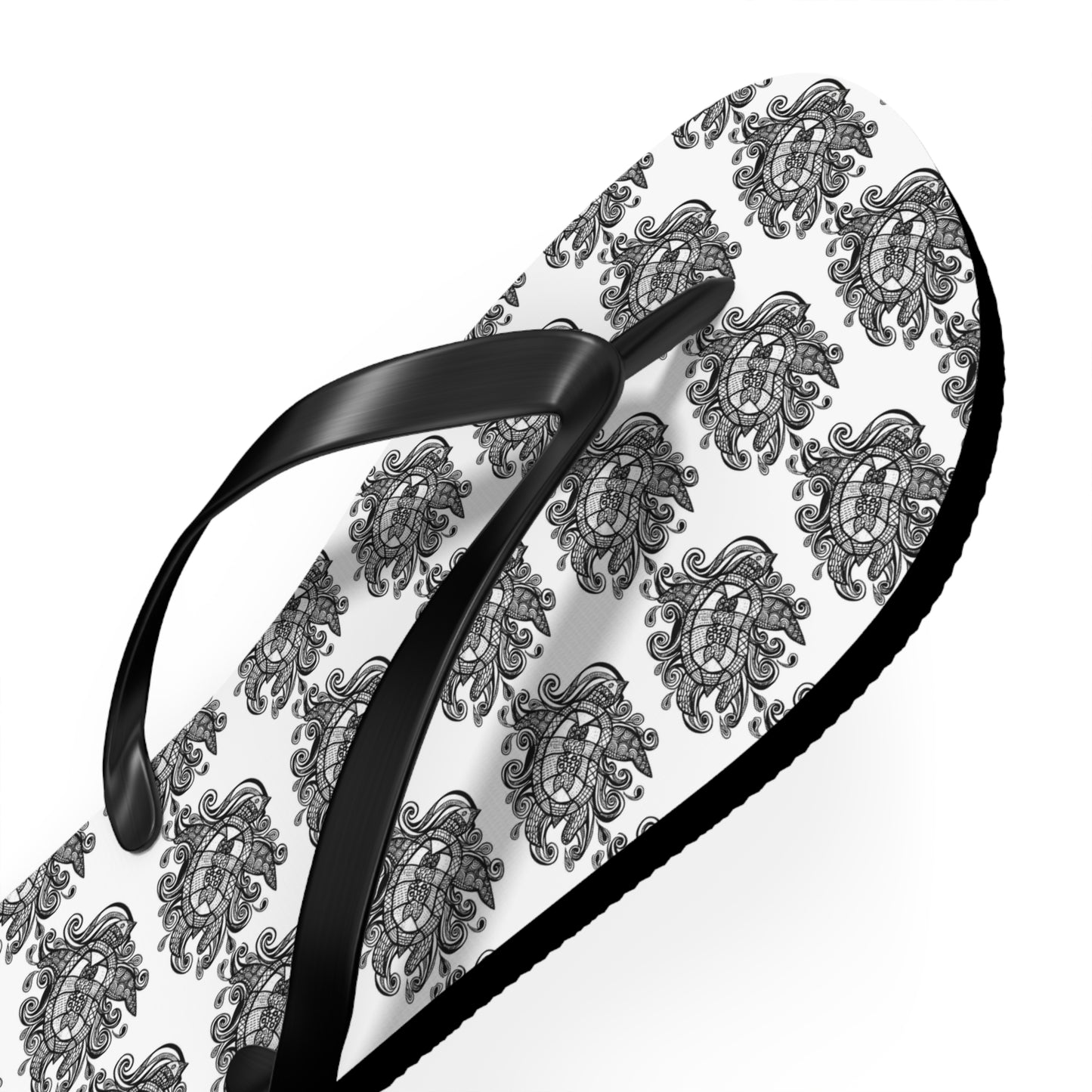 Monochrome Baroque Pattern Flip Flops
