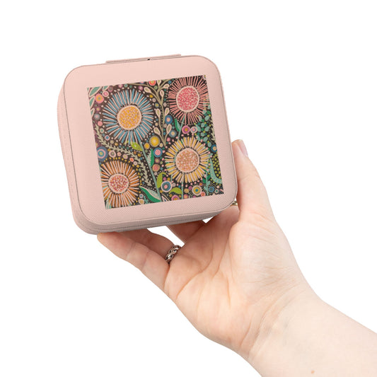 Dot Dot Bloom Jewelry Travel Case — Compact Pink Jewelry Organizer