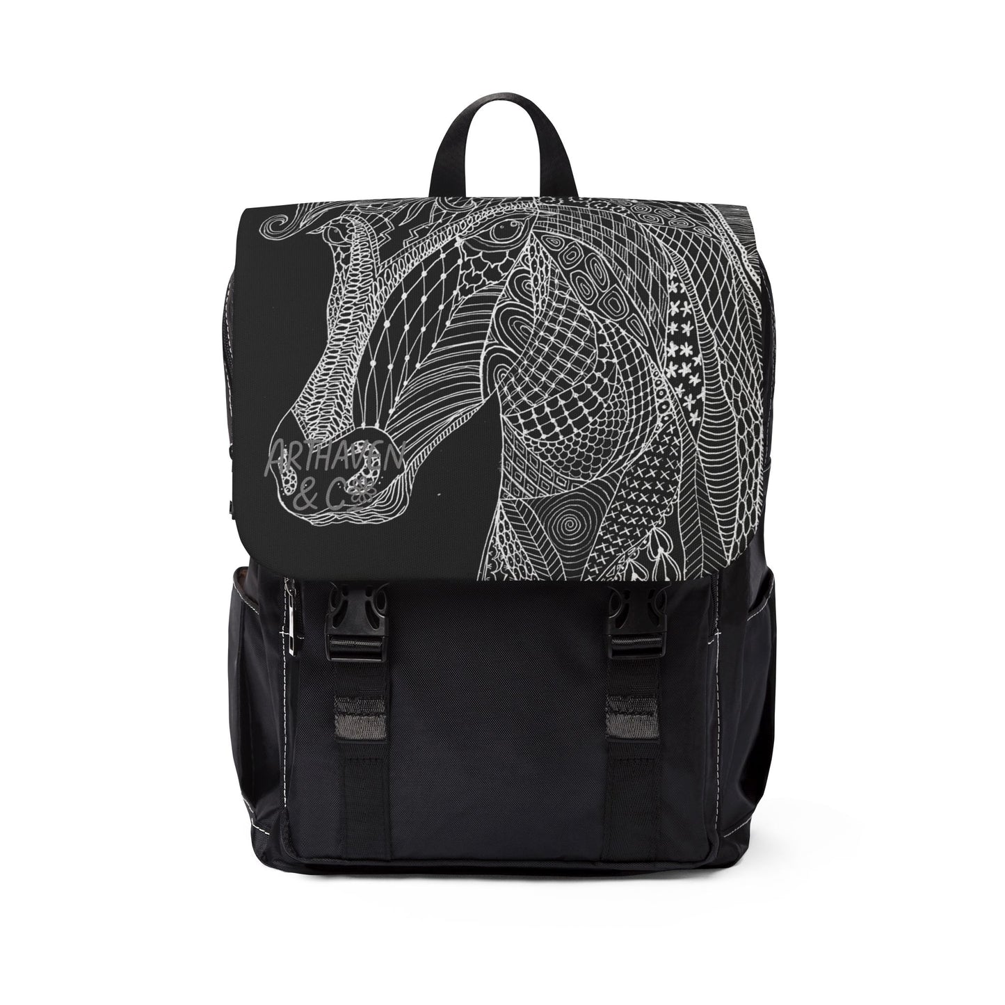 Horse Illustration Backpack — Casual Everyday Shoulder Pack