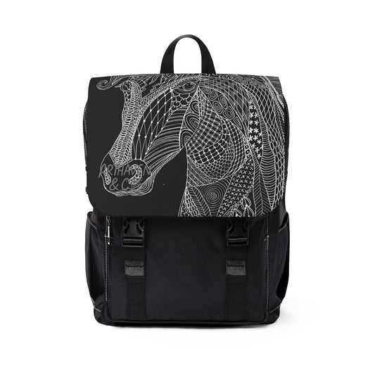 Horse Illustration Backpack — Casual Everyday Shoulder Pack