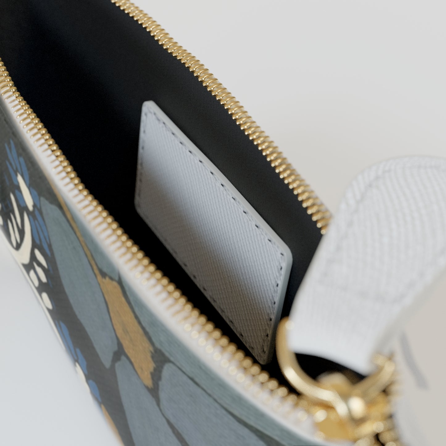 Mini Clutch Bag — © Art Haven & Co Vintage Blue Floral Wristlet Pouch