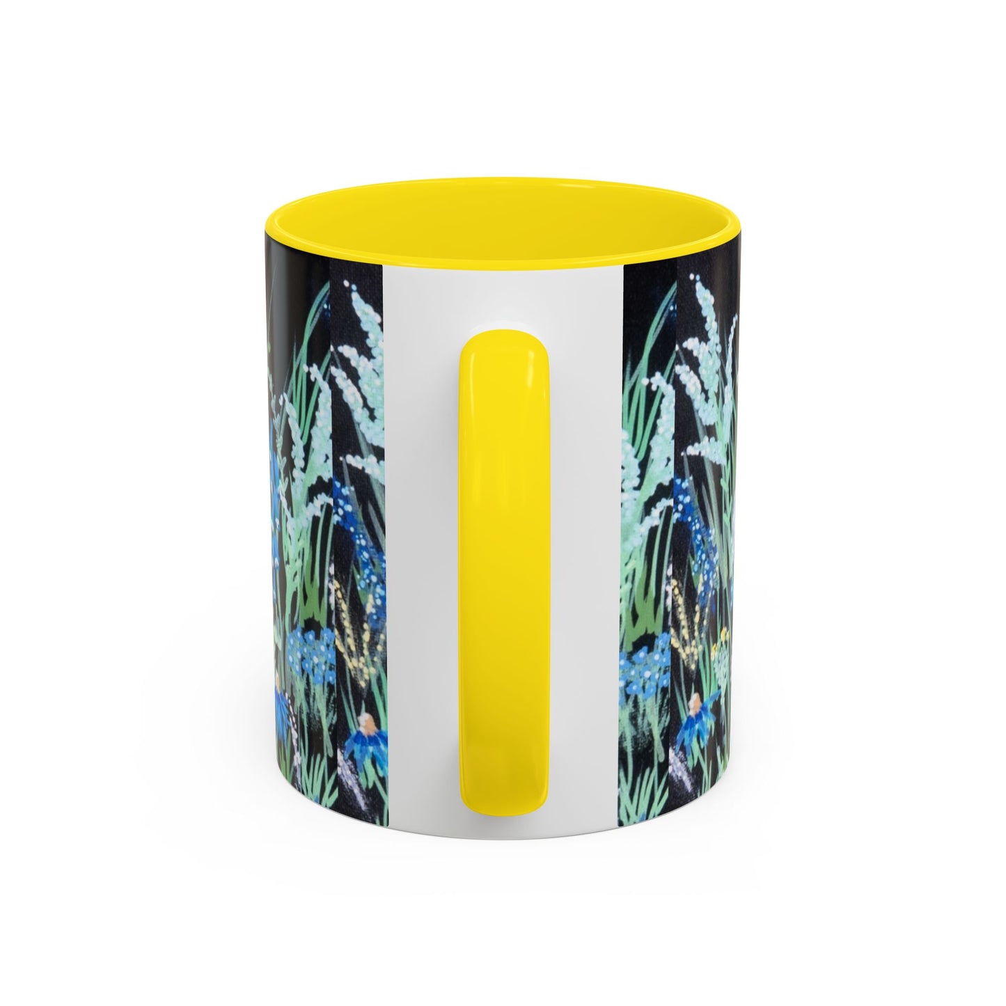 Blue hour bloom Floral Meadow Accent Coffee Mug — Blue Wildflower Garden Design (11/15oz)