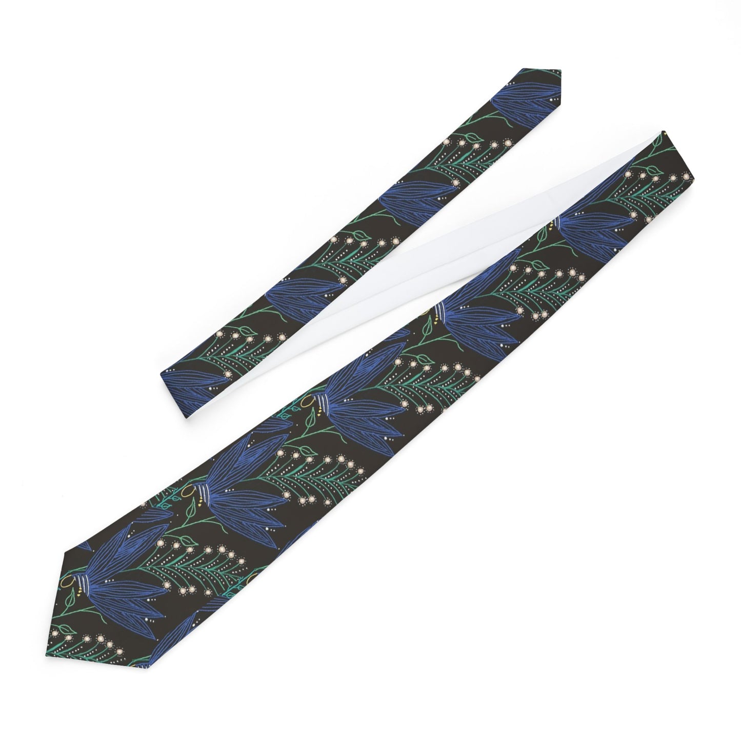 Necktie — Elegant Neutral Leaf Pattern Tie for Men (Subtle Botanical Design)