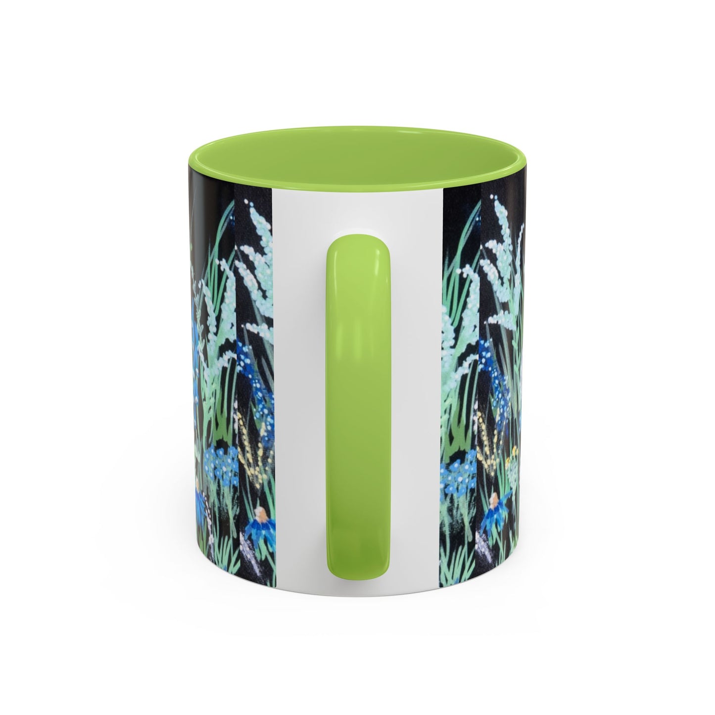 Blue hour bloom Floral Meadow Accent Coffee Mug — Blue Wildflower Garden Design (11/15oz)