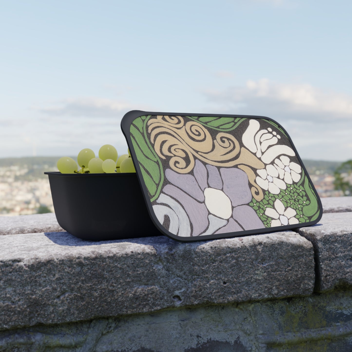 PLA Bento Box with Band and Utensils
