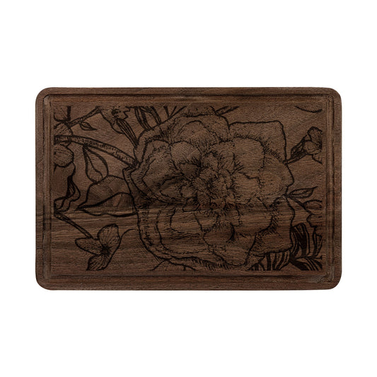 Engraved Floral Cutting Board – Handcrafted Wooden Cheese & Serving Board
