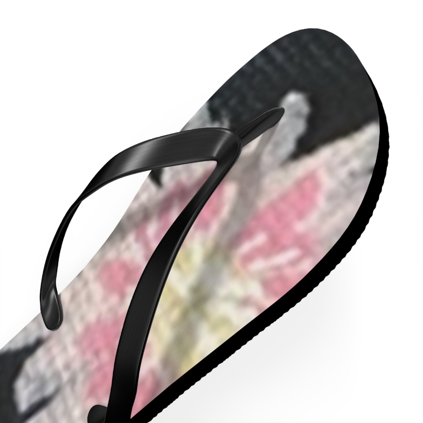 Wild Garden Reverie Beach Flip Flops — Pink Daisy Printed Summer Sandals