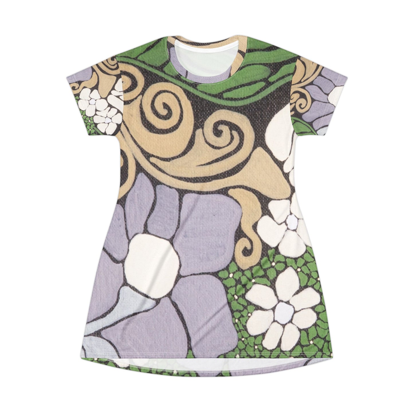 Whim & Tendril  Art Nouveau All-Over Print T‑Shirt Dress
