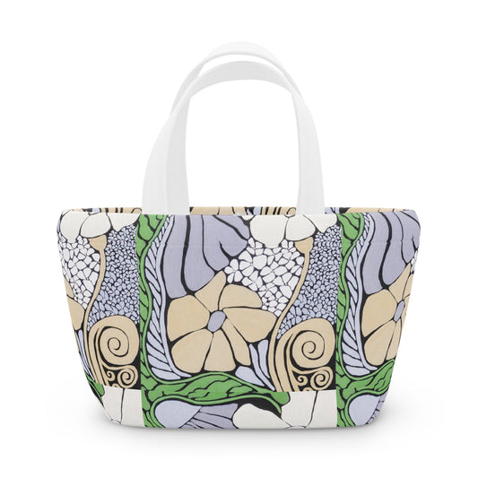 Floral Art Nouveau Lunch Bag — Vintage Botanical Pattern Insulated Tote