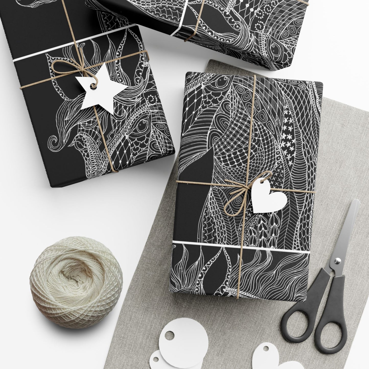 Horse Gift Wrap Paper – Elegant Floral Wrapping Sheets for Weddings, Birthdays & Holidays