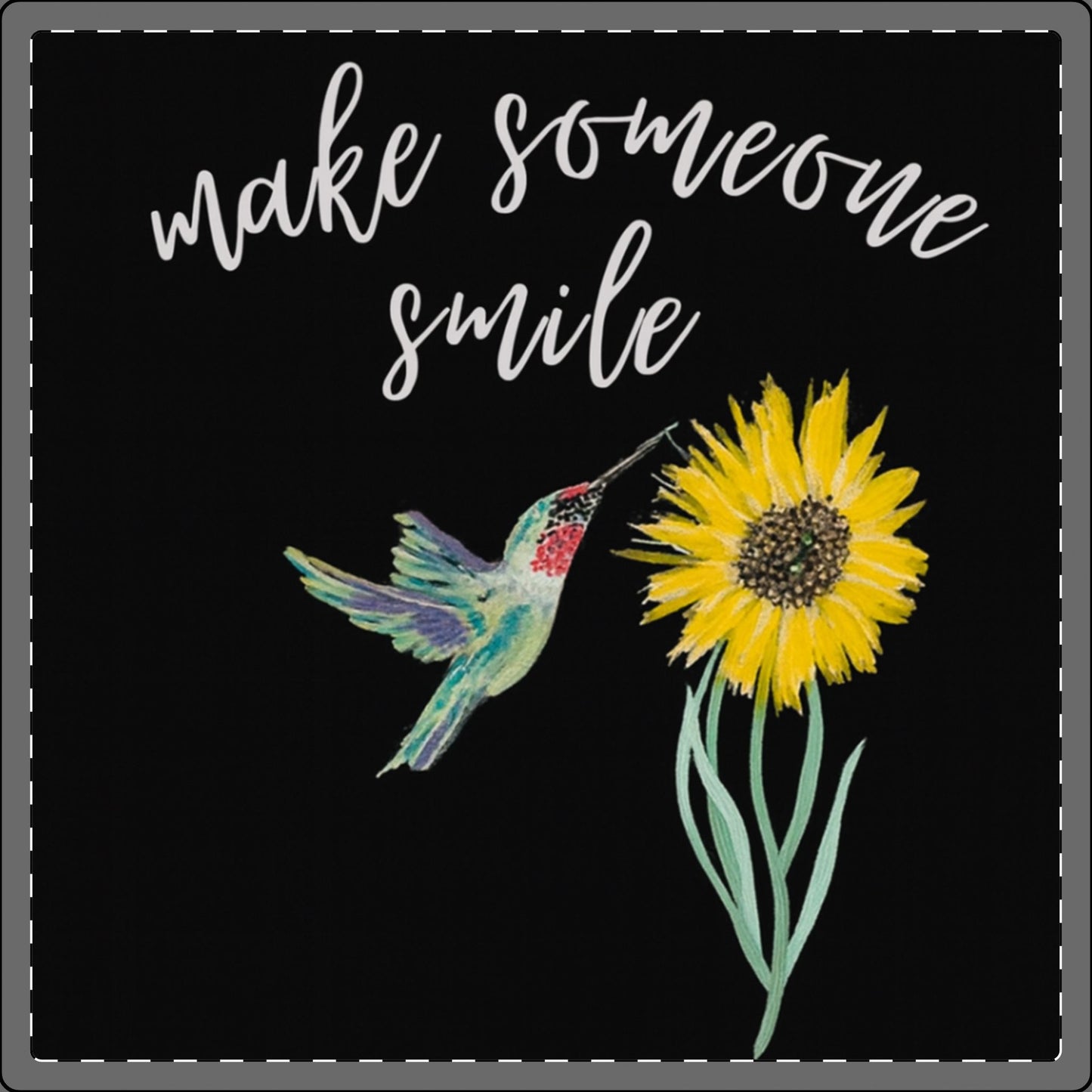 Coasters — "Make Someone Smile" Hummingbird & Sunflower Set (4-Pack)