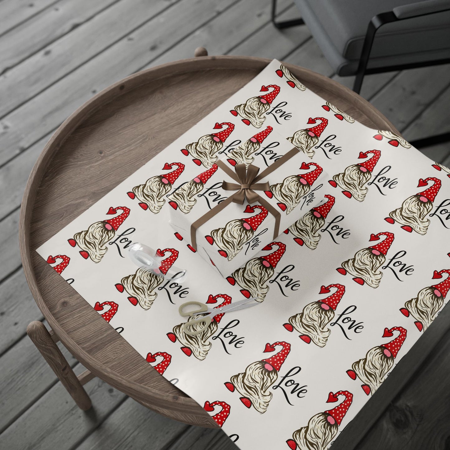 Love Gnome Wrapping Paper - Cute Valentine Holiday Gift Wrap